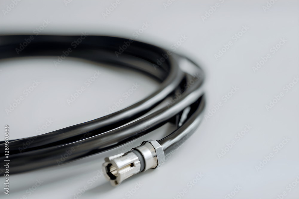 Close-Up Shot of a Coiled RG316 Cable Emphasizing Flexibility and Versatility Close-Up Shot of a Coiled RG316 Cable Emphasizing Flexibility and Versatility