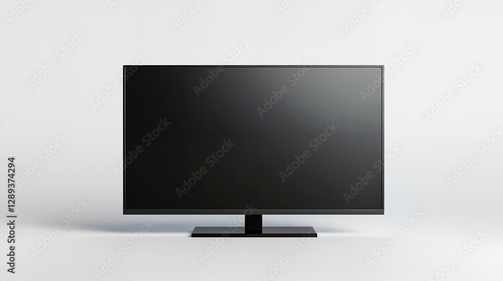 Black flat screen TV in modern style with black frame for entertainment. Black flat screen TV in modern style with black frame for entertainment.
