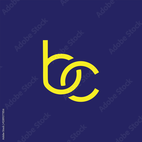 letters bc text logo design vector
