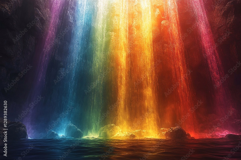 A rainbow-colored spectrum of soft light rays gently cascading downward, creating a serene and ethereal feel – Ideal for mental health, wellness, or spiritual content, representing calm, healing, and A rainbow-colored spectrum of soft light rays gently cascading downward, creating a serene and ethereal feel – Ideal for mental health, wellness, or spiritual content, representing calm, healing, and