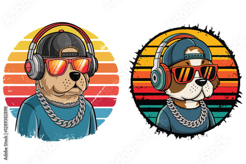 Creative retro style t-shirt design based on different kind on animals