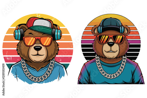 Creative retro style t-shirt design based on different kind on animals