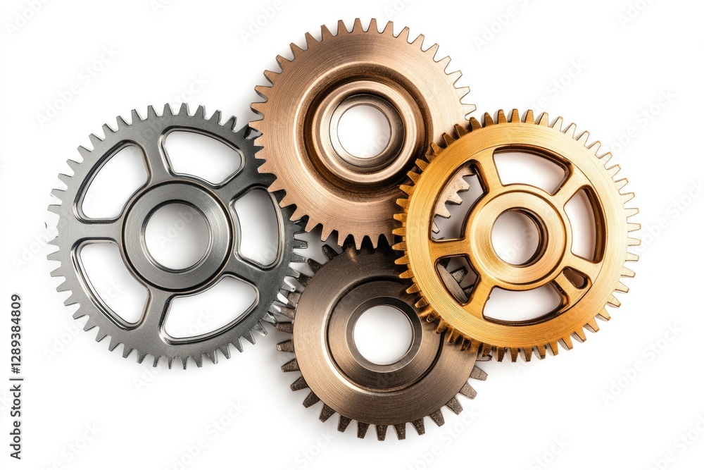 Interlocking gears, metallic, gold and silver, symbolize teamwork, collaboration, and precision engineering. Interlocking gears, metallic, gold and silver, symbolize teamwork, collaboration, and precision engineering.