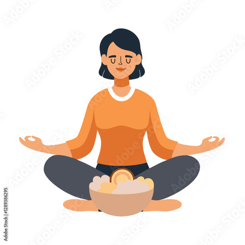 Mindful Eating Woman Meditation