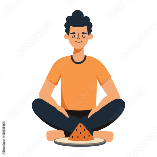 Mindful Eating Man Nutrition Practice