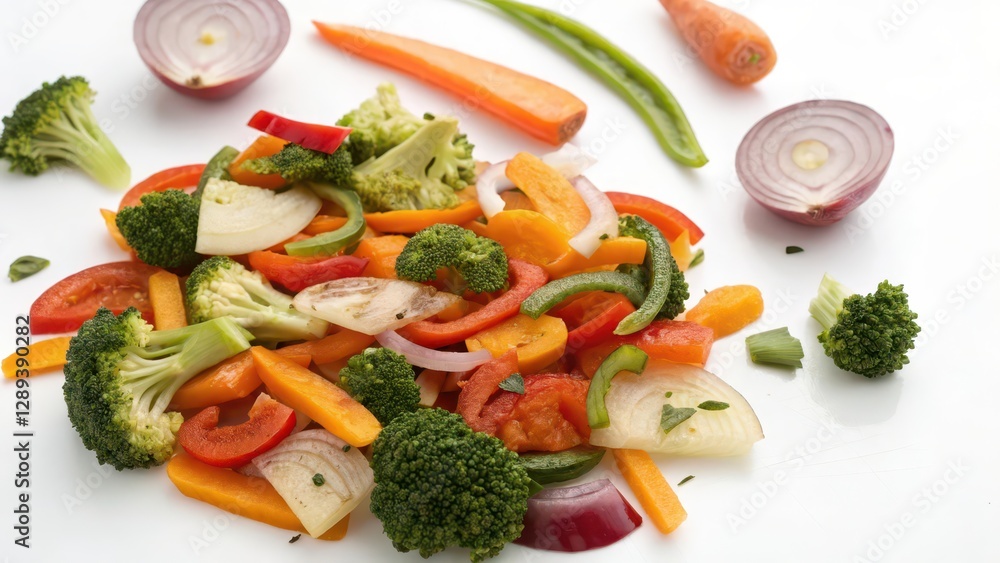 Mixed Vegetables on White Background Mixed Vegetables on White Background