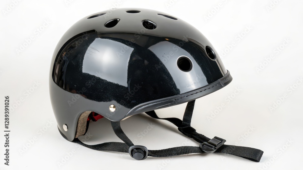 Black Bicycle Helmet, Studio Shot Black Bicycle Helmet, Studio Shot