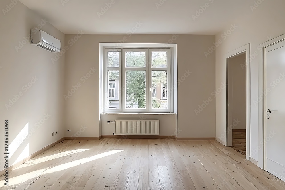 Obraz premium Contemporary home empty living area high resolution photo