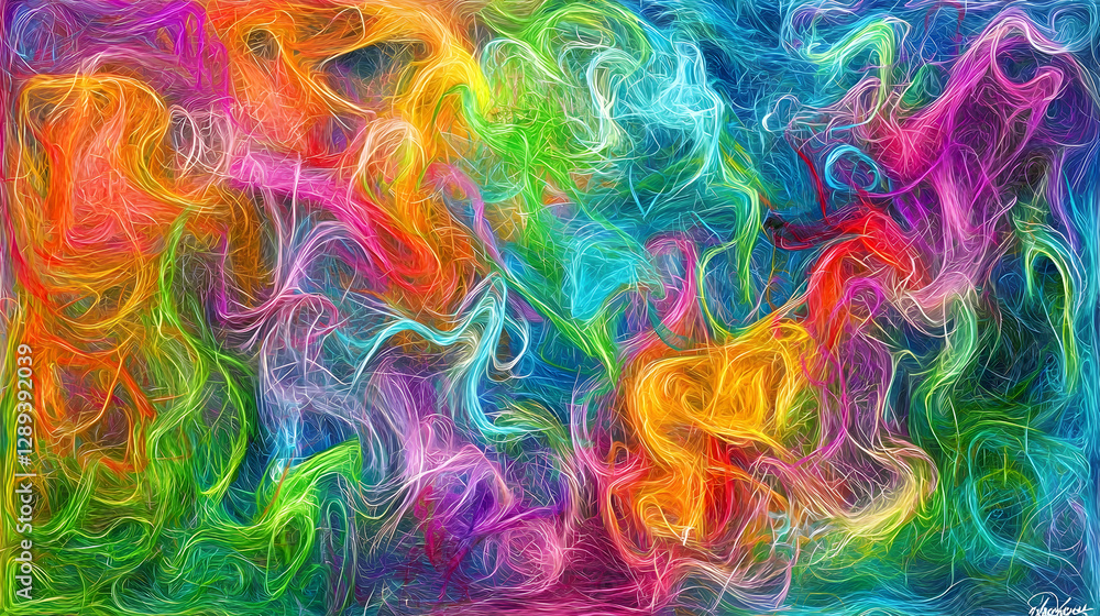 Fototapeta premium Abstract Colorful Swirls Digital Art Background Texture Design