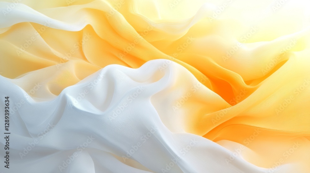Obraz premium Beautiful flowing fabric showcasing white and yellow color gradients