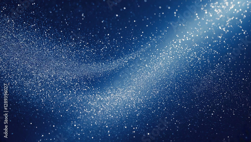 Beautiful abstract blue background with scattering of silver sparkles