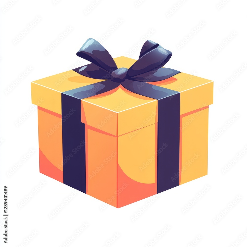 Obraz premium Sleek flat icon of a gift box, minimalist geometric shapes with sharp ribbon design, on white 
