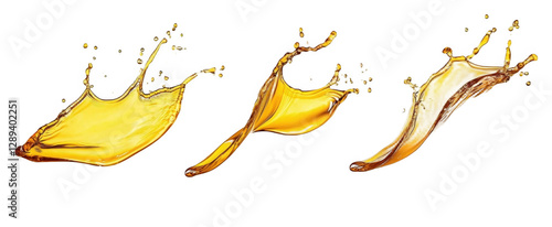 Set of golden oil splashes cut out
