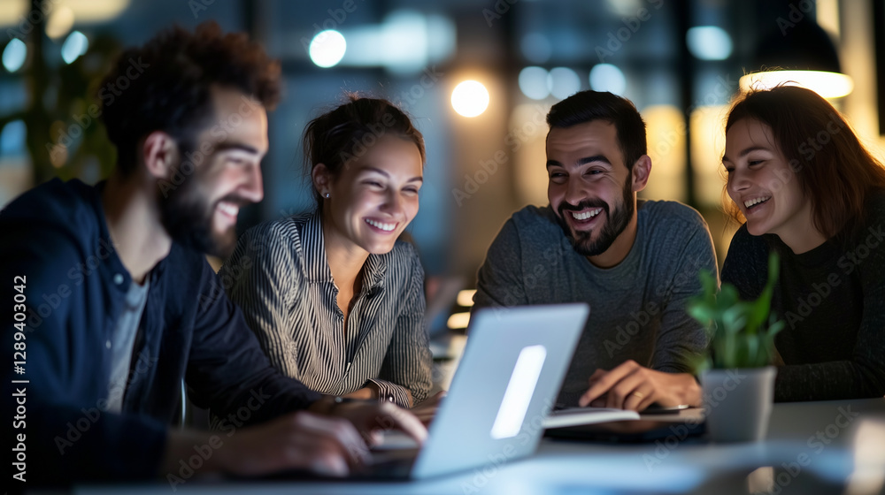 Multiethnic Team Collaborating in a Modern Office Setting Multiethnic Team Collaborating in a Modern Office Setting