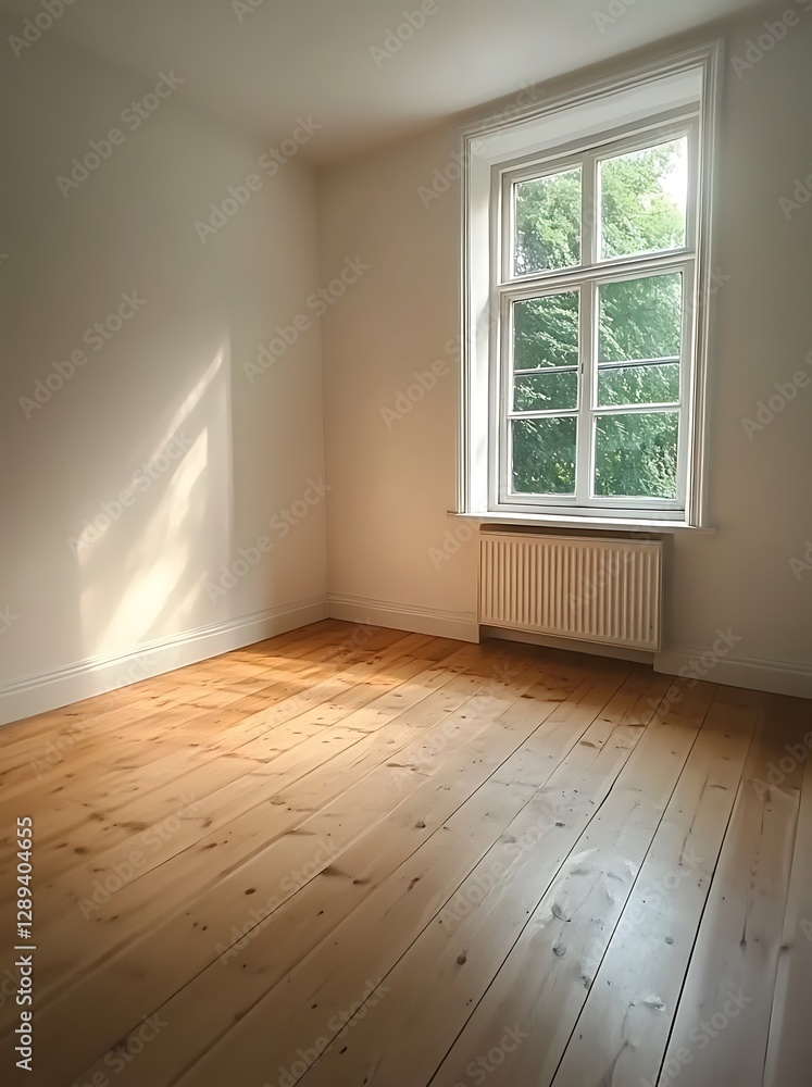 Fototapeta premium Freshly renovated empty room view high resolution photo