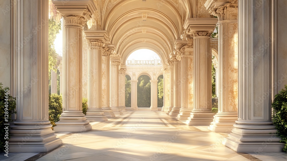 Splendid, luxurious archway in classic style, with towering columns. An impressive Baroque portal leading to an enchanting palace, fit for fairies. Splendid, luxurious archway in classic style, with towering columns. An impressive Baroque portal leading to an enchanting palace, fit for fairies.