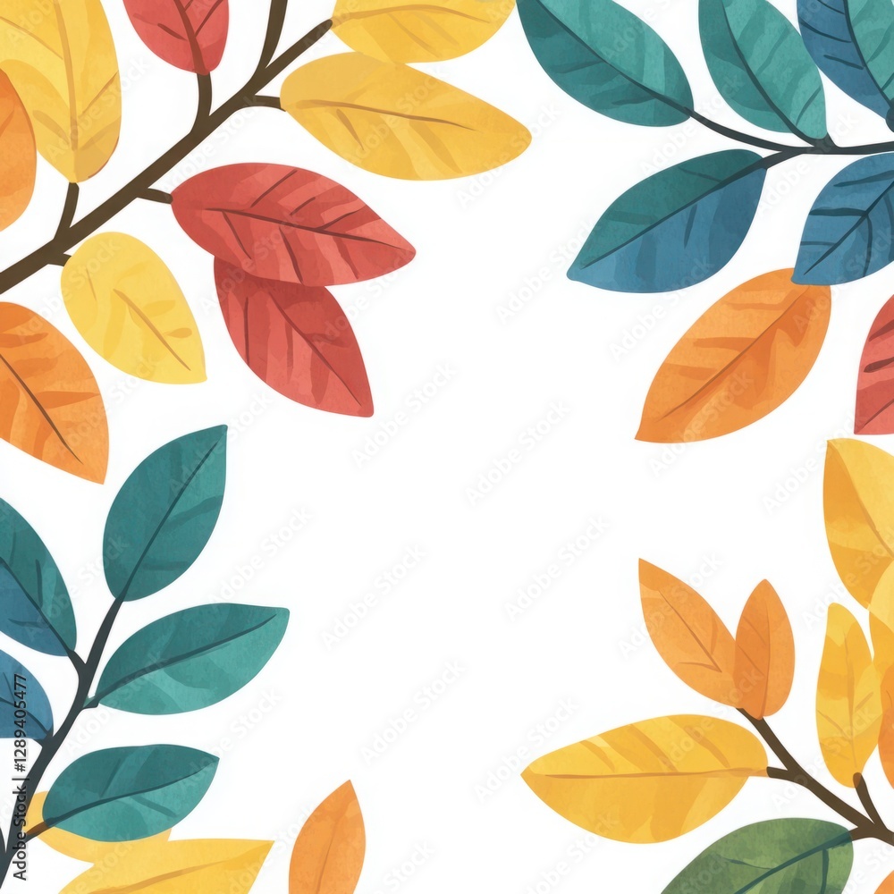 Colorful Autumn Leaves Pattern with Vibrant Shades of Red, Yellow, Green, and Orange Creating a Fresh Seasonal Design for Backgrounds and Textiles Colorful Autumn Leaves Pattern with Vibrant Shades of Red, Yellow, Green, and Orange Creating a Fresh Seasonal Design for Backgrounds and Textiles