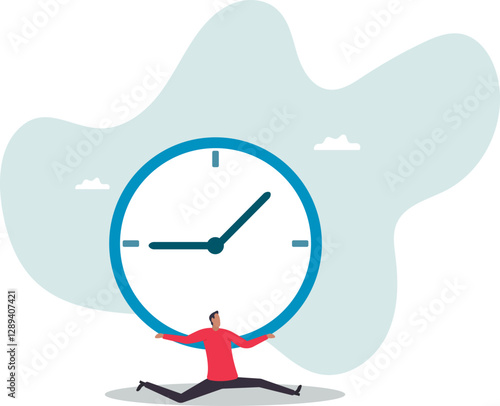 Time management failure, freedom to spend time with family and loved one, overworked or office worker routine work overtime.business concept.flat character.