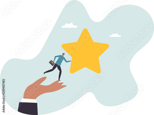 Career development support, assistant or mentor to help reach business goal to achieve target .business concept.flat character.