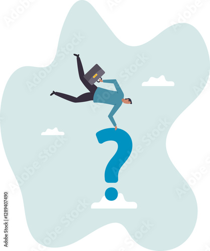 Solution to solve business problem, answer to hard question or ambition to overcome obstacle.business concept.flat character.