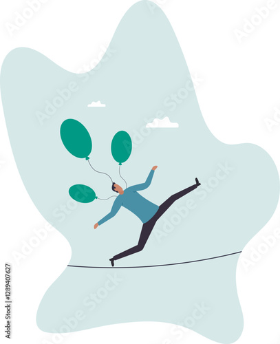 Risk management control or assessment on uncertainty, plan to survive in crisis or danger situation, reduce loss or disaster .business concept.flat character.