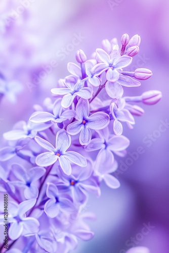 Wallpaper Mural Minimalistic abstract lilac flowers  Torontodigital.ca