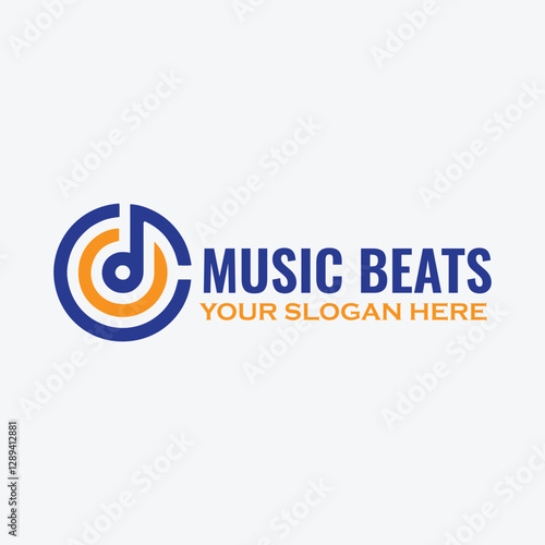 music beats logo design vector