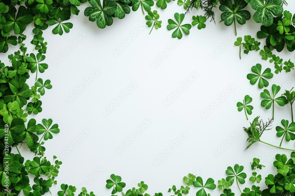 Shamrock border for St. PatrickA's Day event invitations, with blank space for details. Shamrock border for St. PatrickA's Day event invitations, with blank space for details.