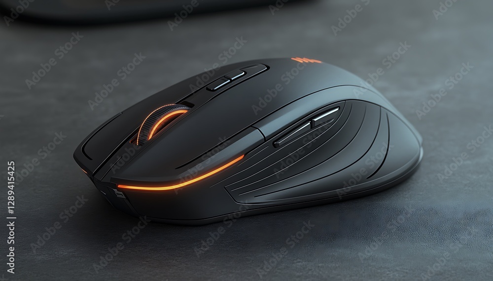 Modern wireless gaming mouse on dark surface Modern wireless gaming mouse on dark surface
