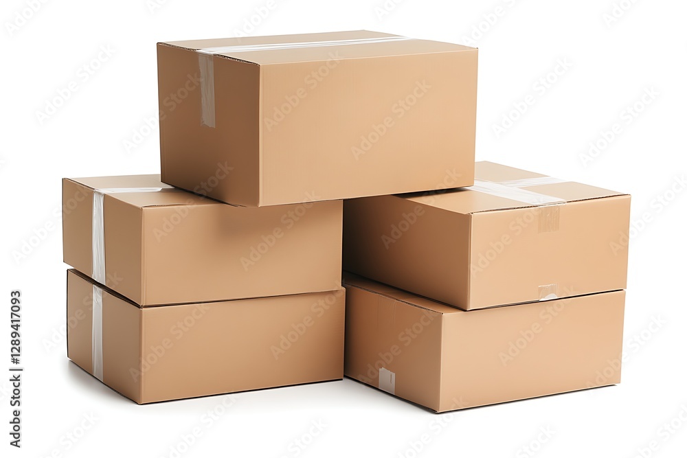 Cardboard boxes stacked, warehouse background, shipping Cardboard boxes stacked, warehouse background, shipping