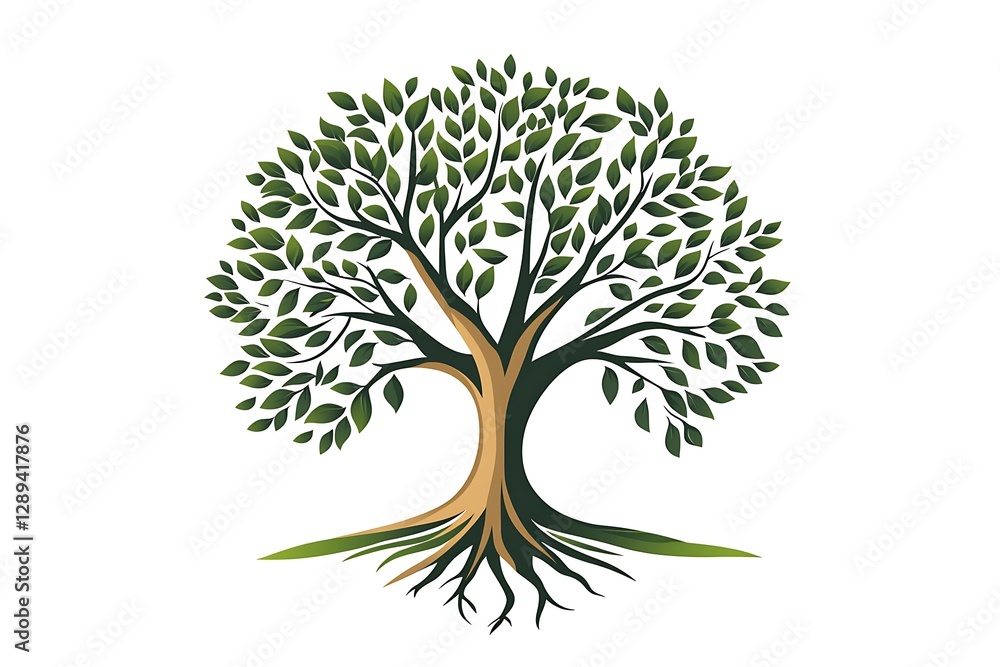 Naklejka premium Elegant illustration of a thriving tree, perfect for nature-themed projects.