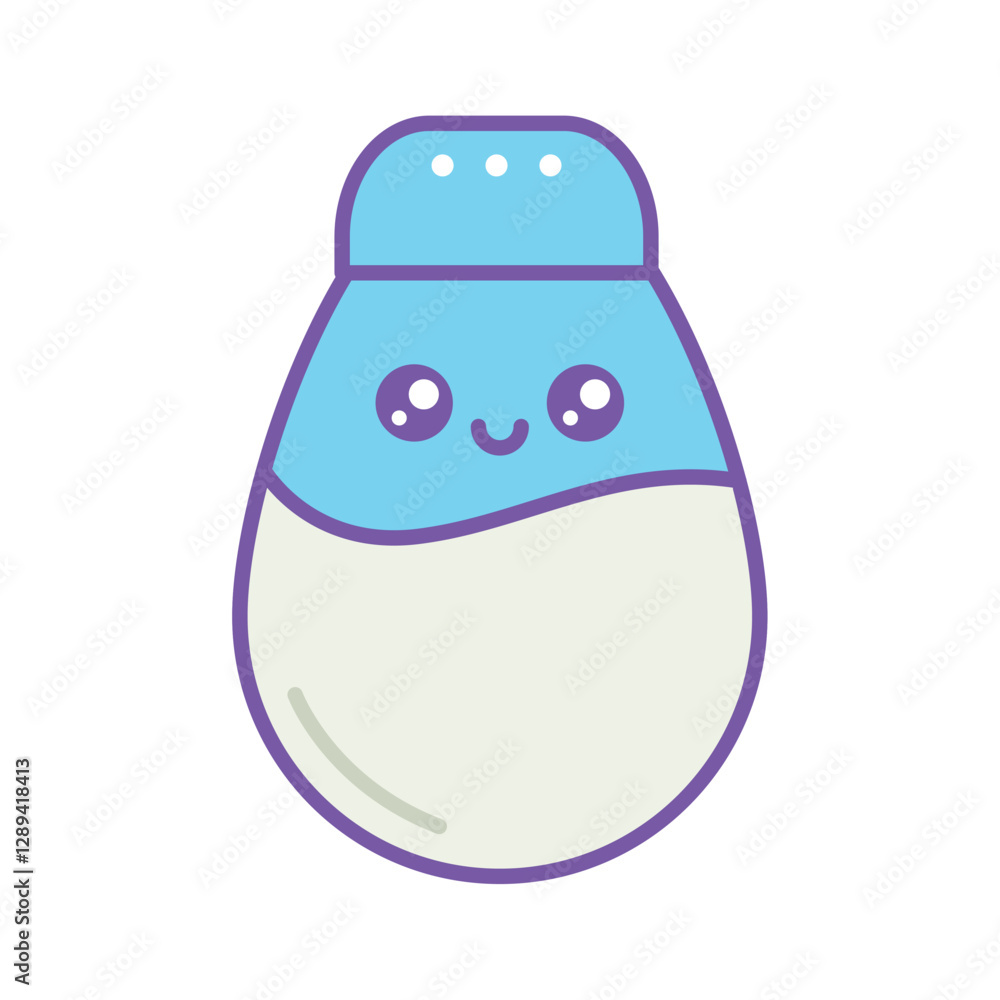 Vector image of a kawaii-style milk bottle icon with a white background Vector image of a kawaii-style milk bottle icon with a white background