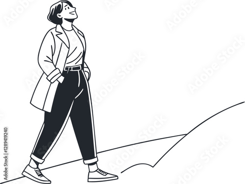 Modern Young Entrepreneur in Casual Clothing Vector Art