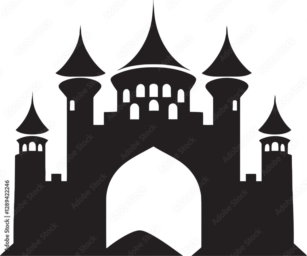 Obraz premium The Path to the Castle A Journey of Courage and Discovery