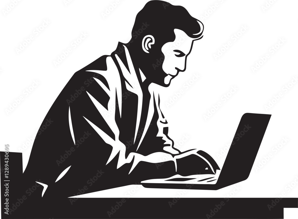 Turning Dreams into Reality A Man Ambitions as He Types on His Laptop in the Early Hours Turning Dreams into Reality A Man Ambitions as He Types on His Laptop in the Early Hours