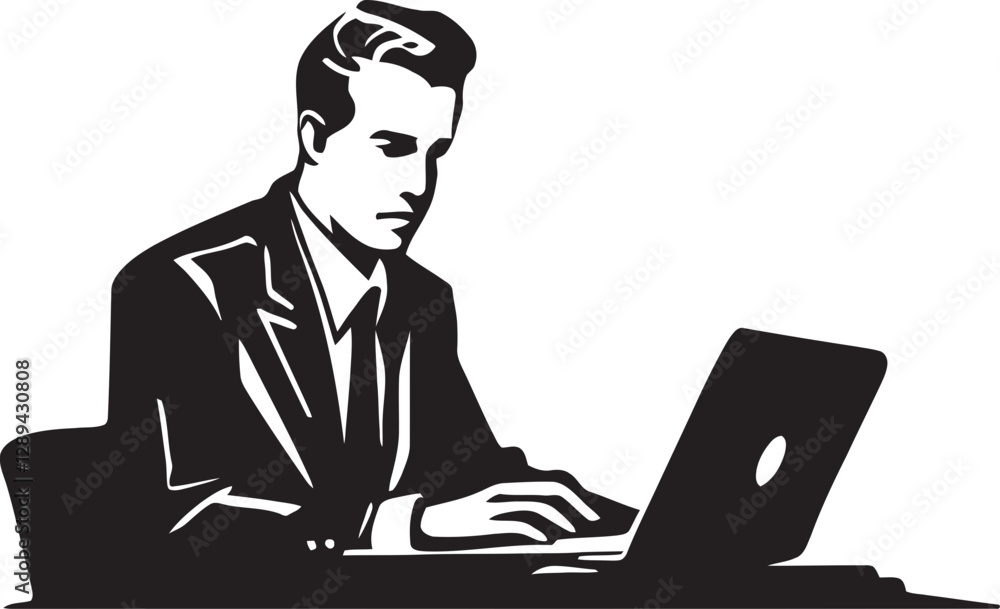 A Haven of Thoughts The Inner Sanctuary of a Man Typing on His Laptop