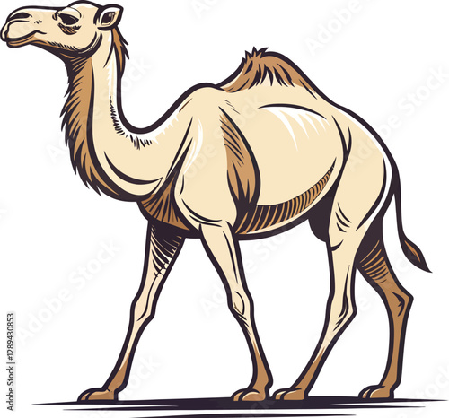 Detailed Illustration of a Majestic Camel