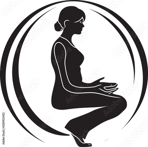 The Peacefulness of a Pregnant Woman Sitting on a Hillside  Watching the Clouds Drift By in the Sky