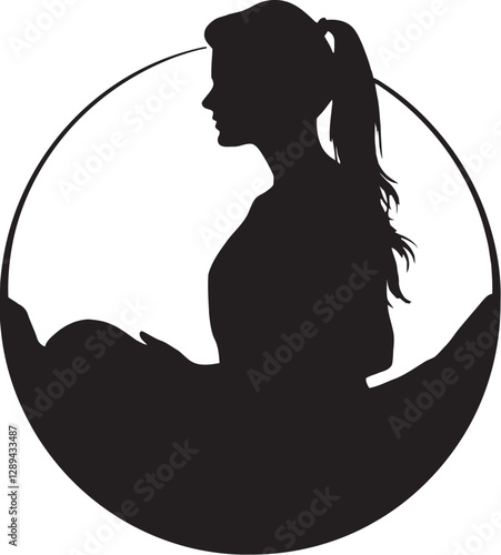 A Pregnant Woman Sitting in a Calm Meadow  Surrounded by Tall Grass and the Gentle Sound of the Wind
