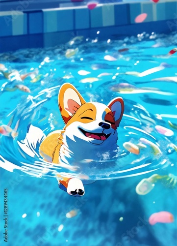 swimming pool with dolphin