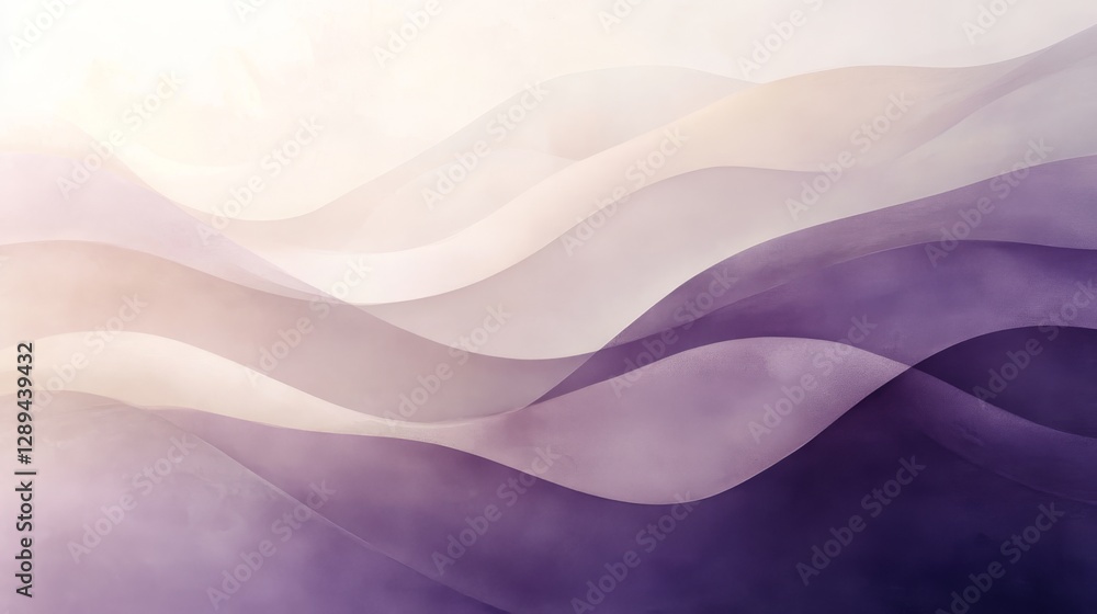 Obraz premium Abstract depiction of layered watercolor waves in various colors