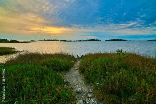Path leading to inlet at Shell Mound Campground near Cedar Key, FL.