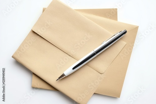 Wallpaper Mural 手紙を書くための封筒とペンが並べられた静かなデスクの上の様子 Torontodigital.ca