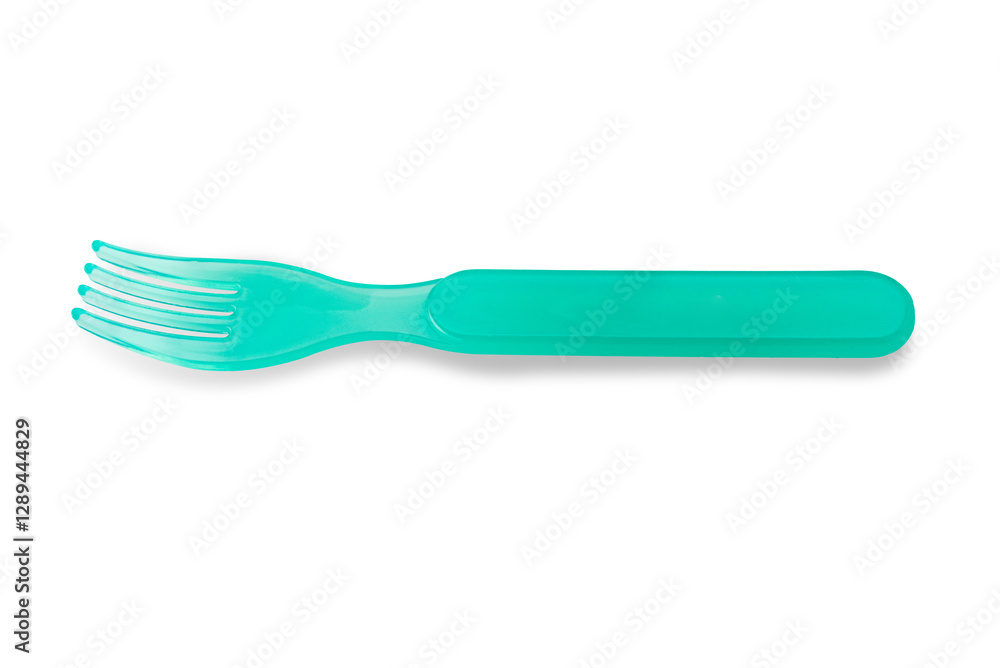 Baby plastic fork, green small fork for children cut out Baby plastic fork, green small fork for children cut out