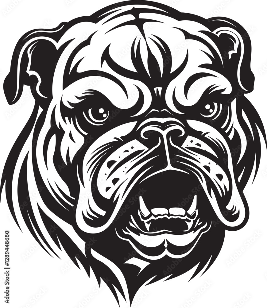 Fototapeta premium Barking with Fury Life with an Angry Bulldog