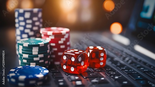 Online Casino Chips and Dice photo