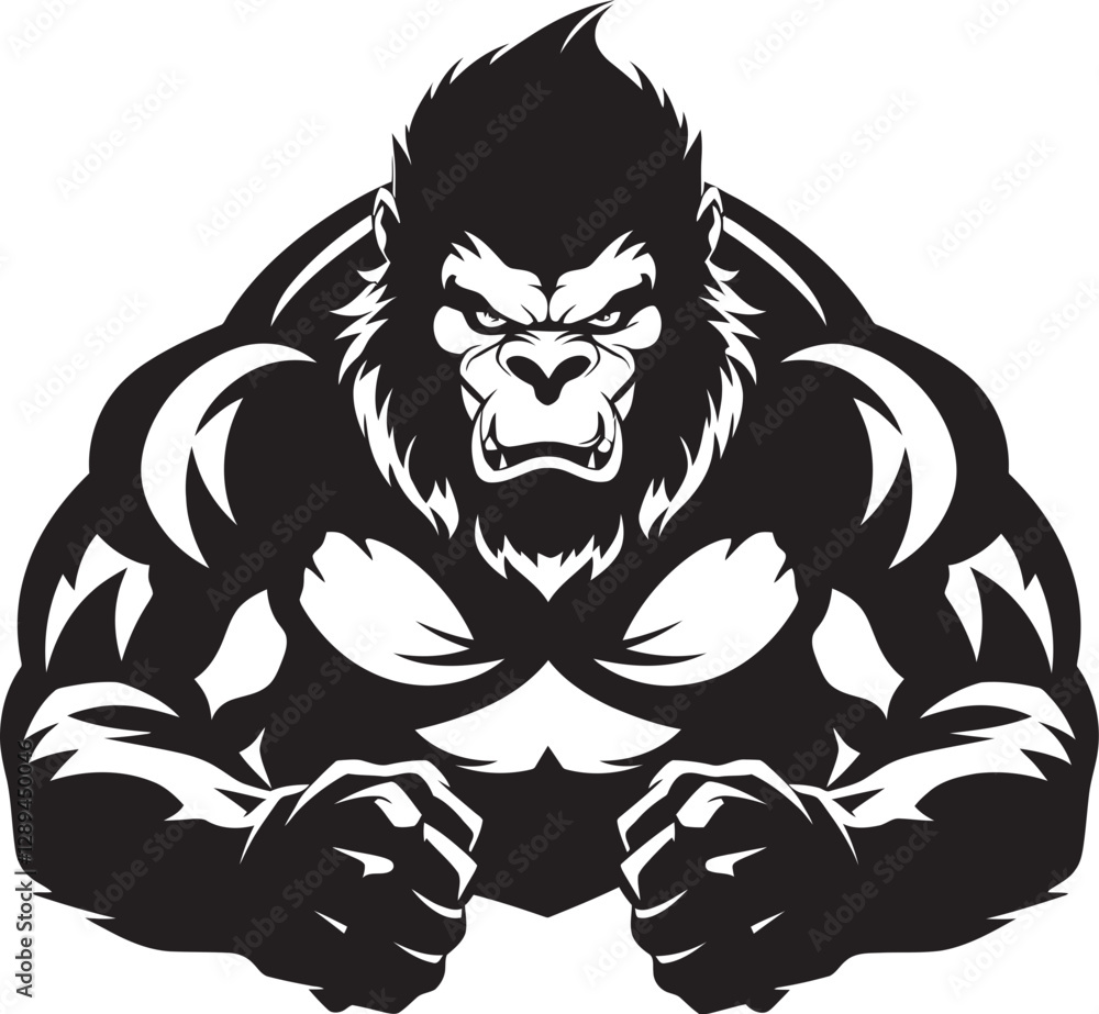 Fototapeta premium Wrath of the Wild Gorilla Tiger Rise