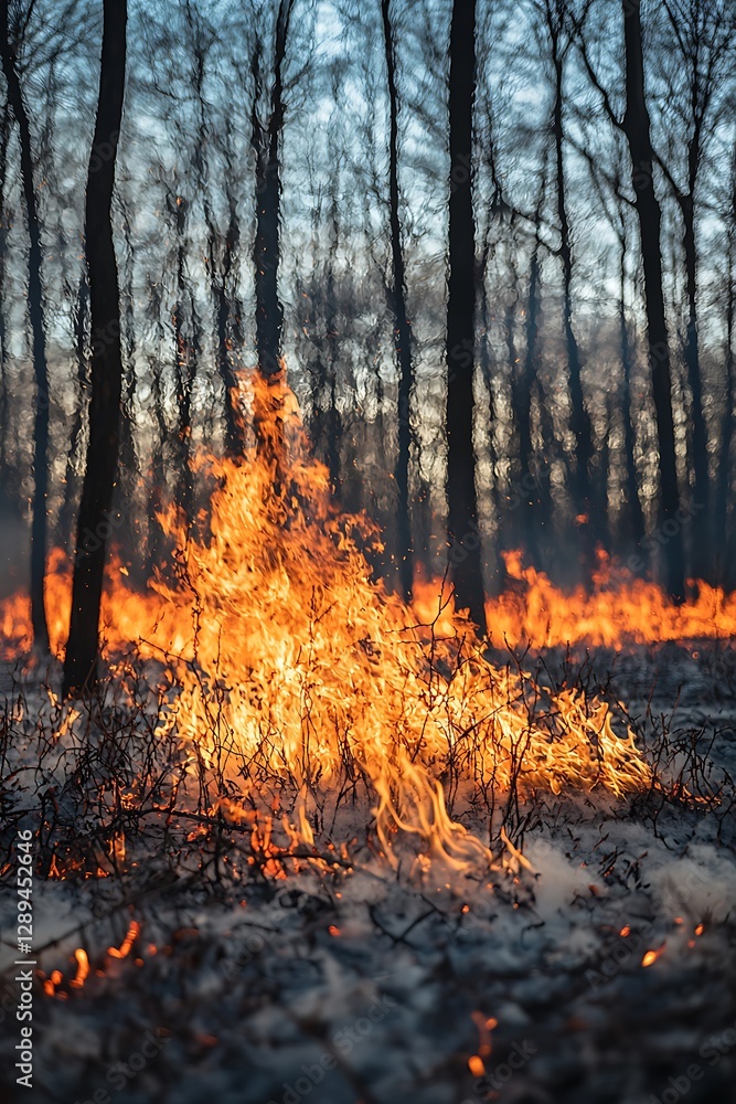 Wildfire igniting a field of dry grass sparks flying as the fire consumes the landscape Wildfire igniting a field of dry grass sparks flying as the fire consumes the landscape