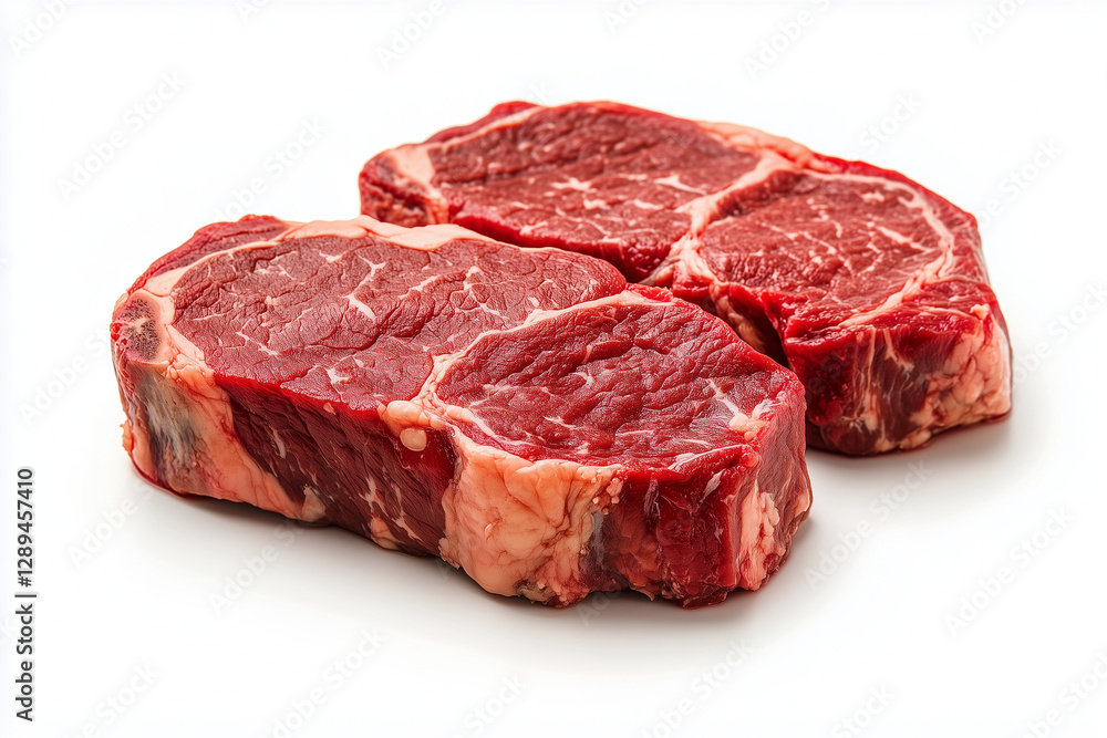 raw beef steak isolated white background raw beef steak isolated white background