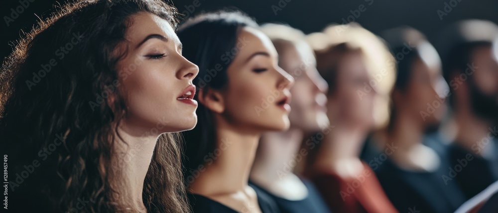 A lineup of individuals, eyes closed, deeply focused and synchronized, exuding tranquility and introspection. A lineup of individuals, eyes closed, deeply focused and synchronized, exuding tranquility and introspection.
